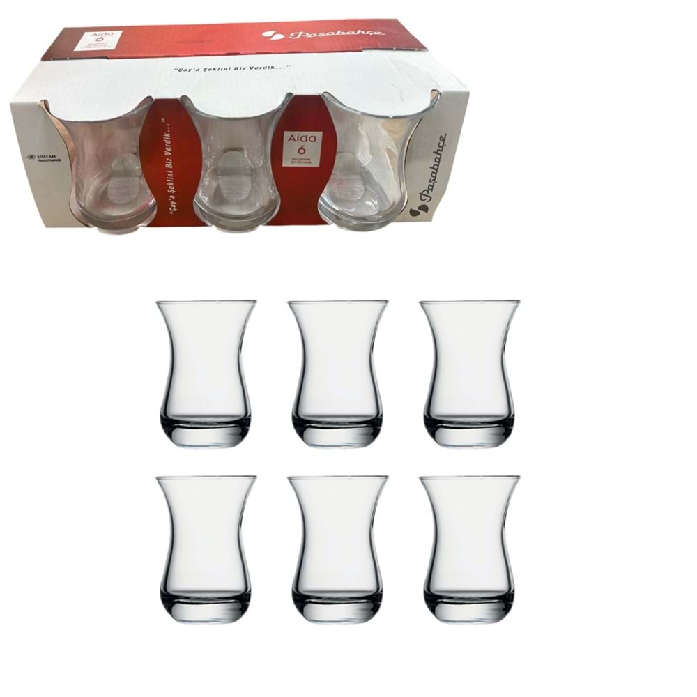 PAŞABAHÇE AİDA ÇAY BARDAĞI 6LI KL:12