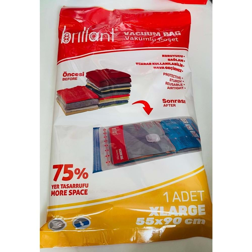 23702 BRİLLANT VAKUMLU POŞET*XLARGE 55X90CM