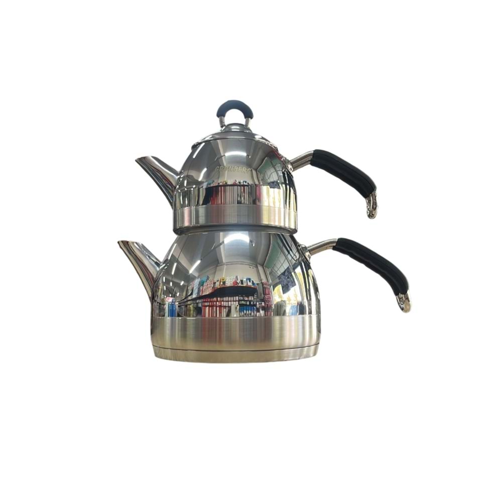 GRÜNBERG ASİL MİNİ BOY ÇAYDANLIK TAKIMI SİLİKON SAPLI