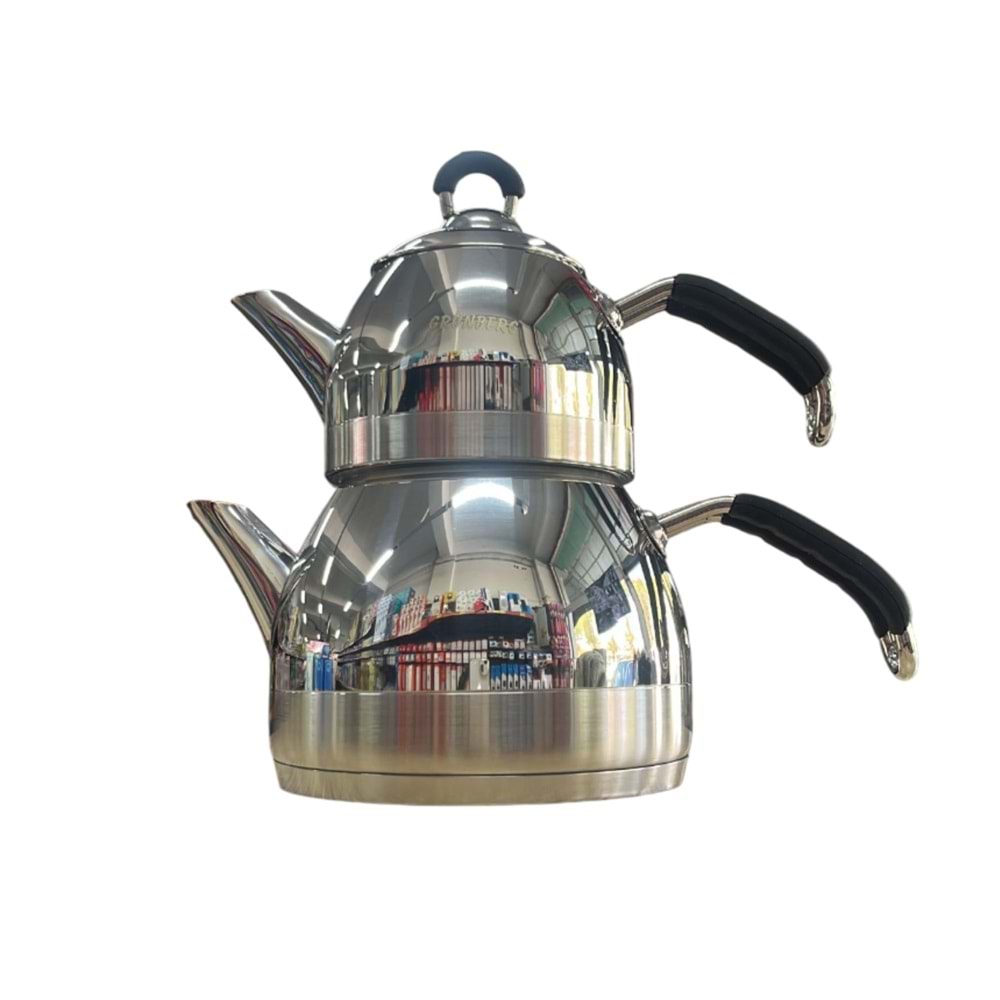 GRÜNBERG ASİL ORTA BOY ÇAYDANLIK TAKIMI SİLİKON SAPLI