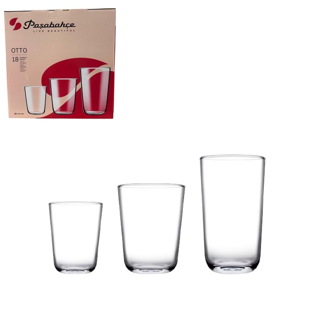 PAŞABAHÇE OTTO 18 PARÇA SU BARDAĞI SETİ KL:2