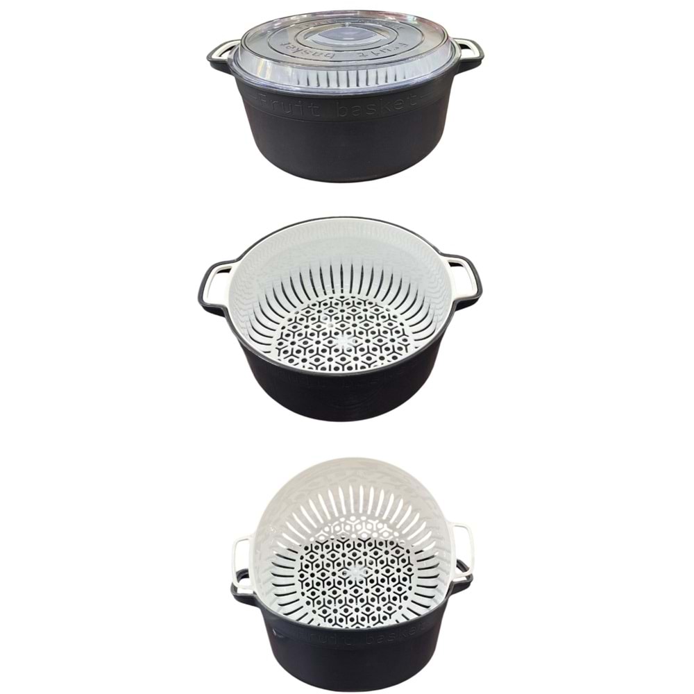 AK-778 SÜZGEÇLİ YUVARLAK TENCERE SAKLAMA KABI