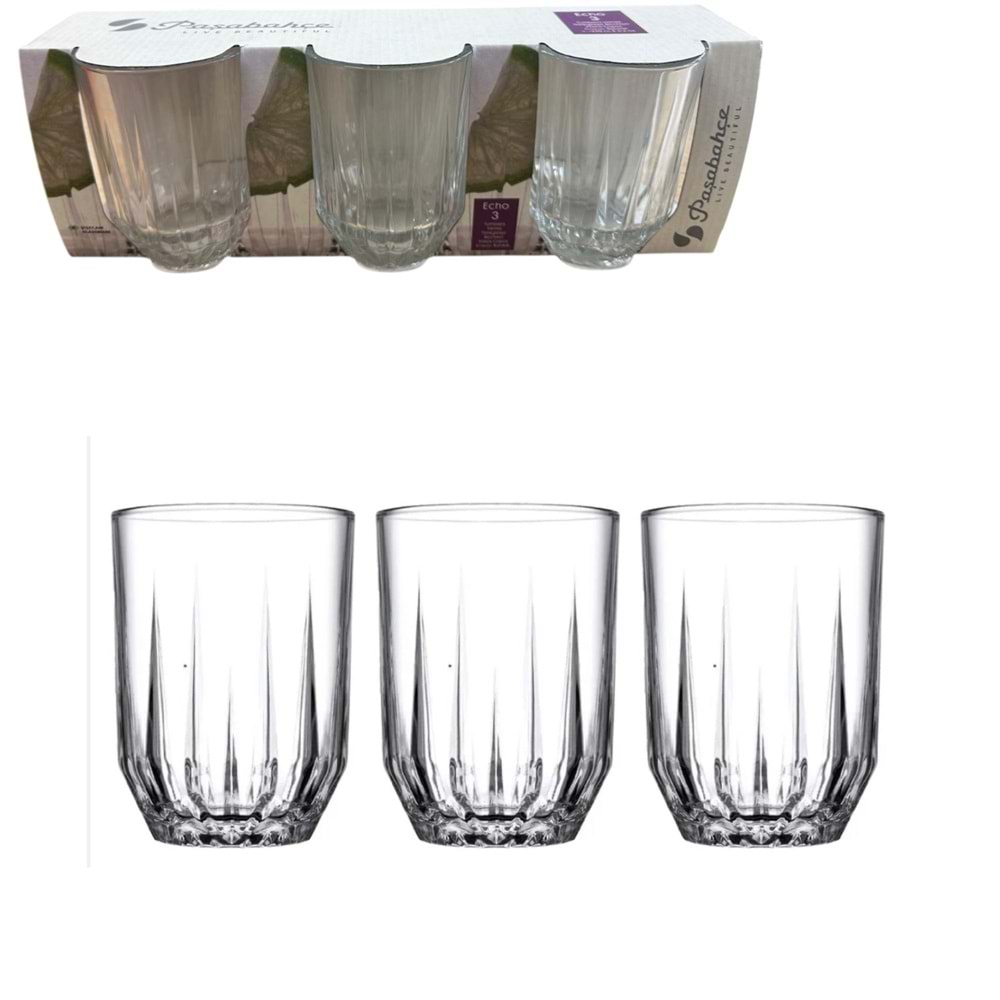 PAŞABAHÇE ECHO SU BARDAĞI 3 LÜ KL:8