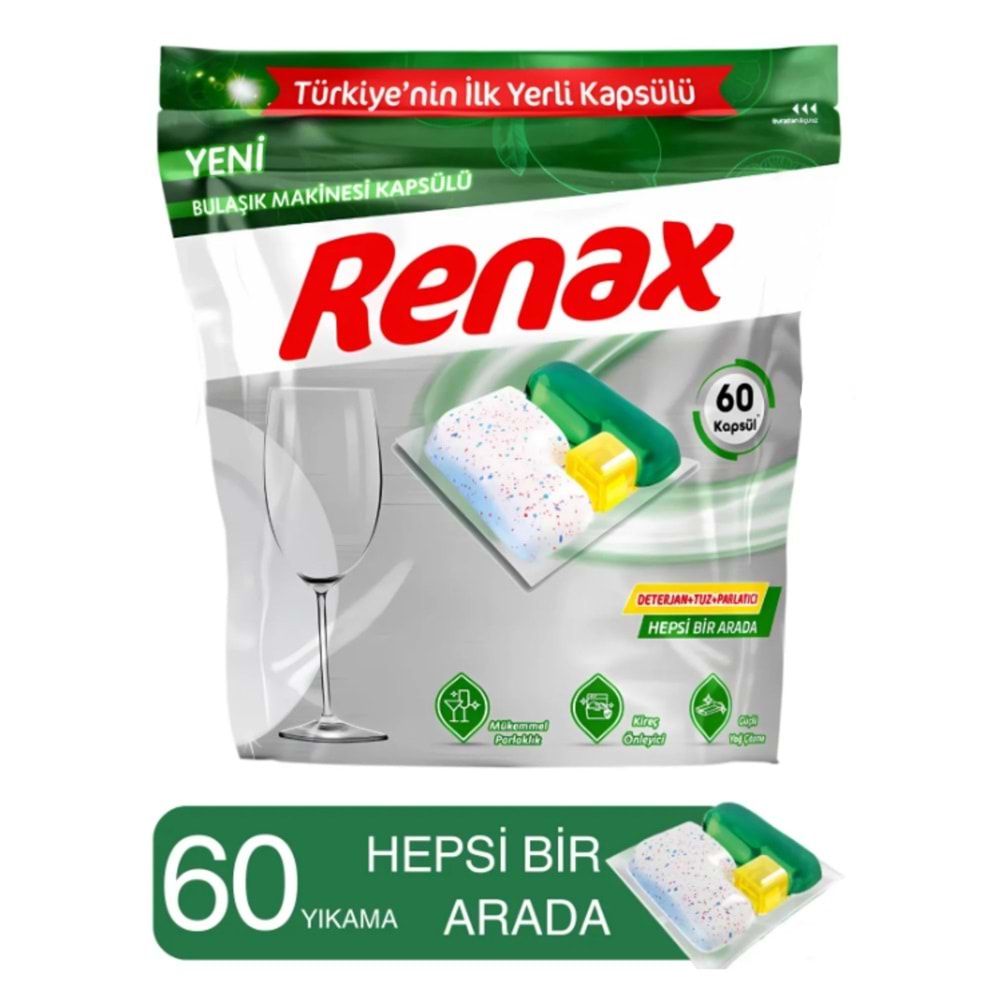 RENAX BULAŞIK MAKİNESİ KAPSÜLÜ 60 LI KL:5