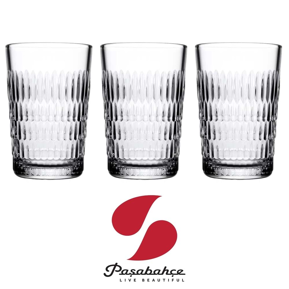 PAŞABAHÇE RAİN UZUN MEŞRUBAT BARDAĞI 3 LÜ