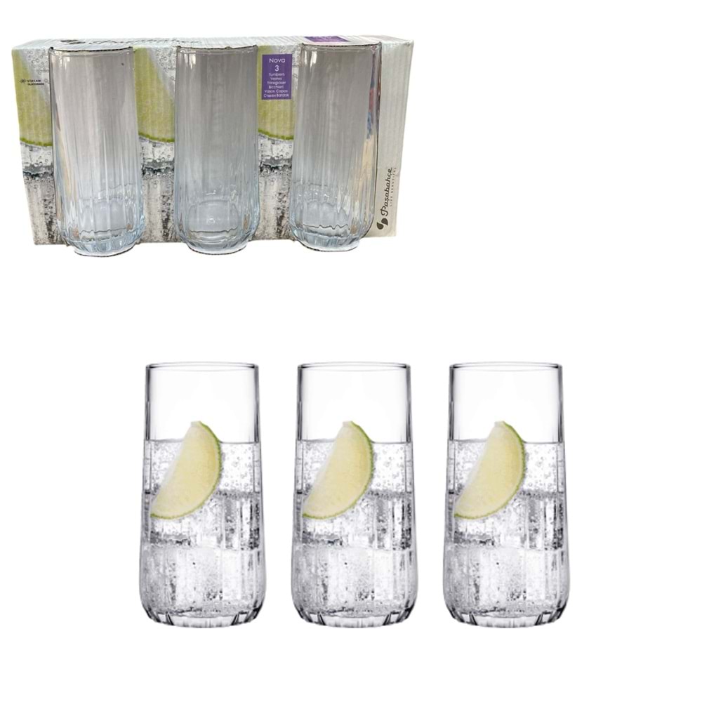 PAŞABAHÇE NOVA UZUN BARDAK 3 LÜ KL:24