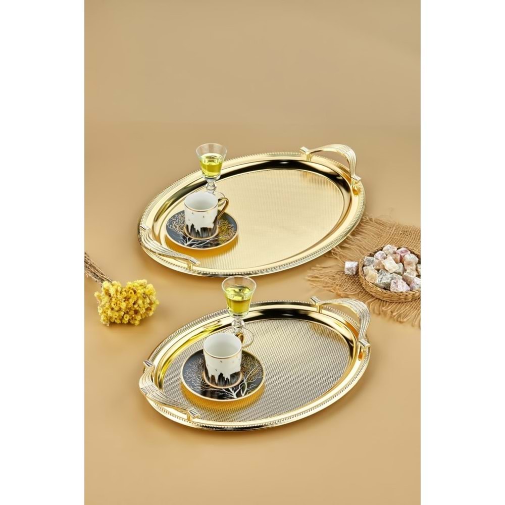 *CKR-3165 COOKER METAL OVAL TEPSİ SETİ 2 Lİ