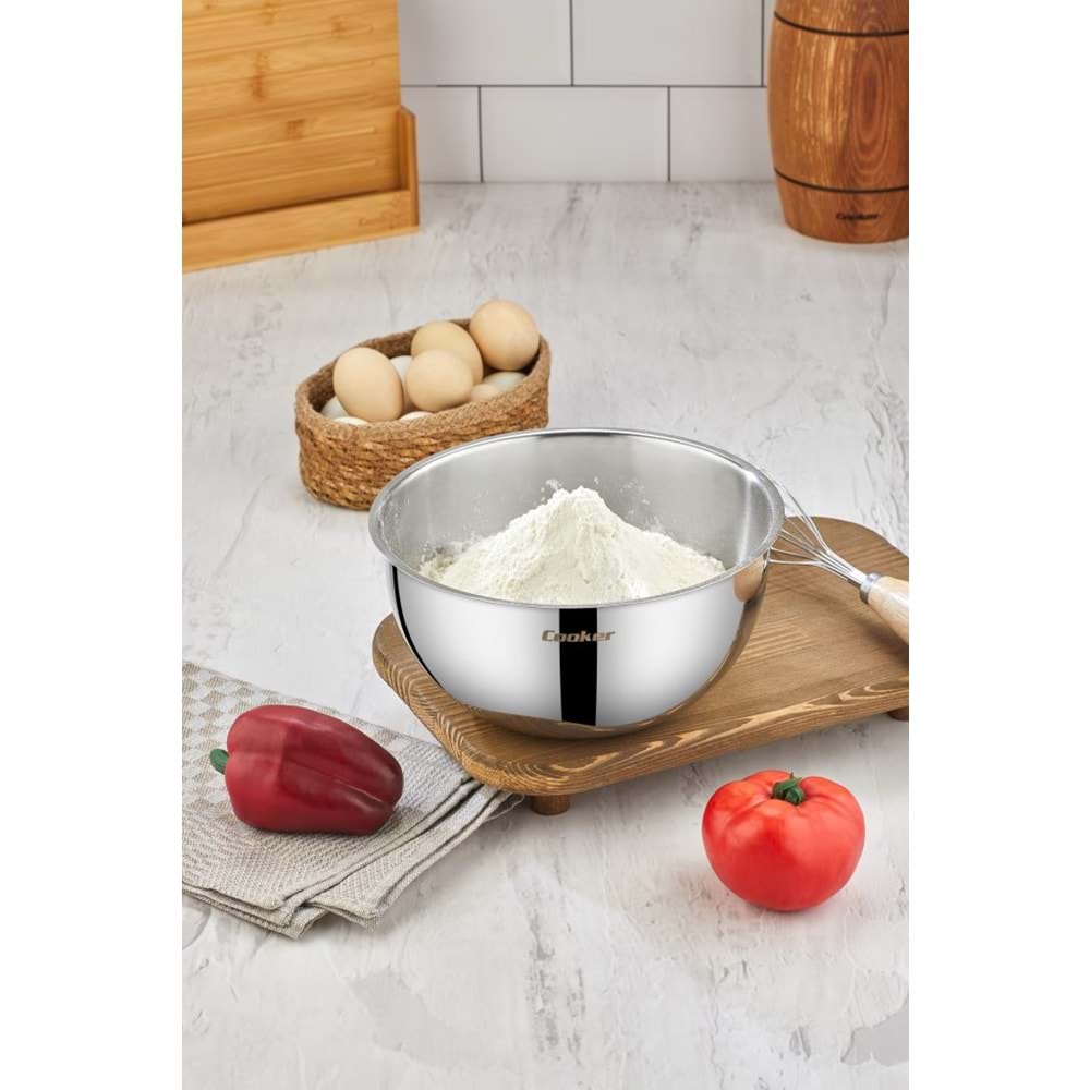 *CKR-3526 COOKER ÇELİK KARIŞTIRMA KABI 24 CM
