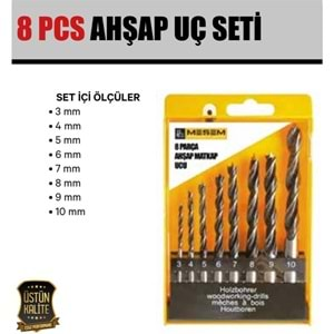 MEŞEM-1437 AHŞAP UÇ SETİ 8PCS