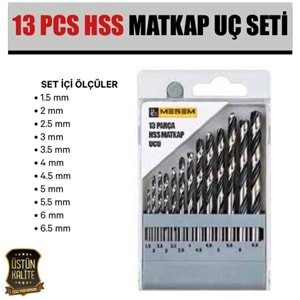 MEŞEM-1436 HSS MATKAP UÇ SETİ 13PCS