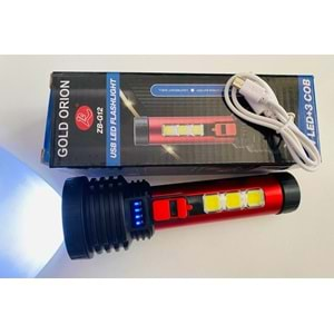 ZB-G12 GOLD ORION USB LED FLASHLIGHT EL FENERİ