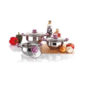 *HOME PERFECT BEGONYA TENCERE SETİ 6 PRÇ