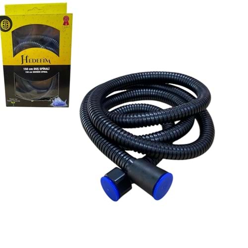 HEDEFİM SİYAH ÇELİK DUŞ HORTUMU 150 CM