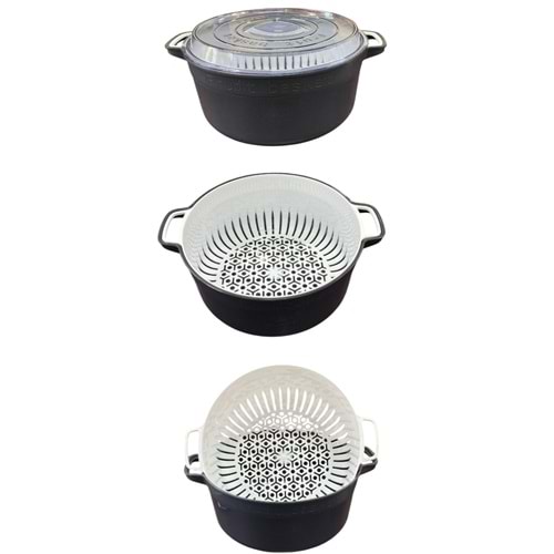 AK-778 SÜZGEÇLİ YUVARLAK TENCERE SAKLAMA KABI