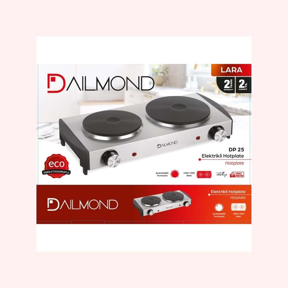 DAILMOND LARA ELEKTRİKLİ 2 Lİ OCAK*1500 WAT*